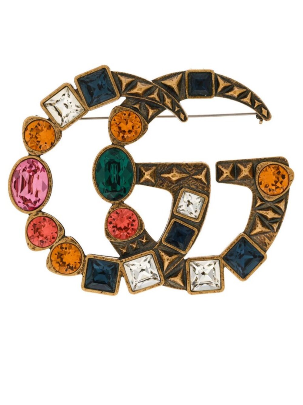 Gucci Aged Gold Multicolor Brooch